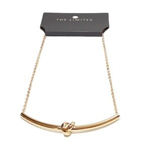 NEW NWT The Limited Gold Love Knot Bar Necklace $29.95 Retail
